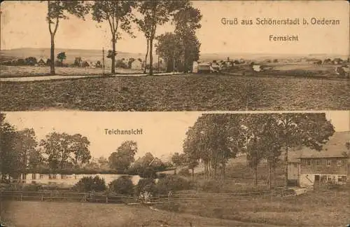 Schönerstadt-Oederan 2 Bild: Teilansicht, Fernsicht - Erzgebirge 1925