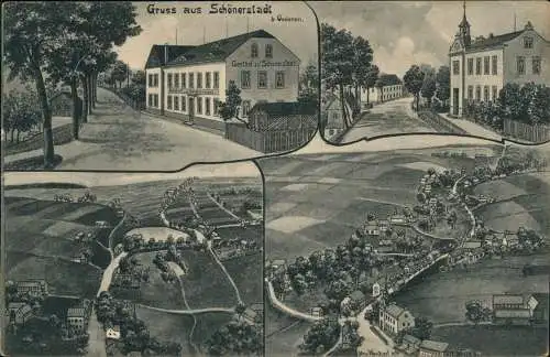 Ansichtskarte Schönerstadt Oederan  Erzgebirge 1915  gel. Stempel Chemnitz