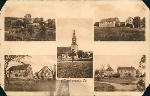 Ansichtskarte Frankenstein-Oederan Stadtansichten, Fachwerkhäuser 1922