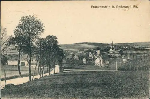 Ansichtskarte Frankenstein-Oederan Weg zur Stadt - Erzgebirge 1938