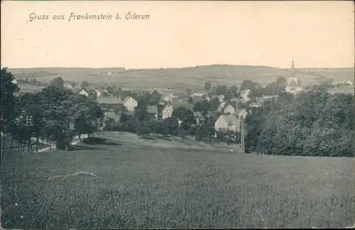 Ansichtskarte Frankenstein-Oederan Stadtpartie - Erzgebirge 1939