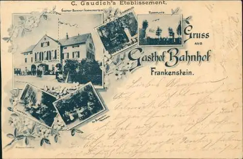 Frankenstein-Oederan MB: Gasthof Bahnhof C. Gaudich's Etablissement. 1900