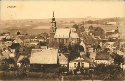 Ansichtskarte Oederan Stadtpartie 1907 coloriert