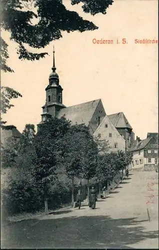 Ansichtskarte Oederan Aufstieg zur Stadtkirche 1912