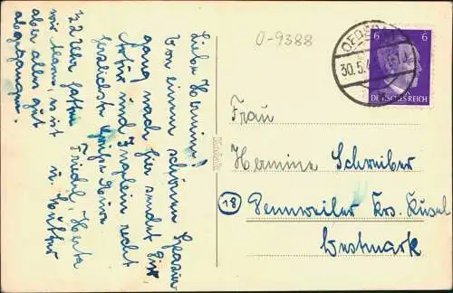 Ansichtskarte Oederan Wald-Einkehr zum Klein-Erzgebirge 1944