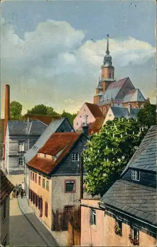 Ansichtskarte Oederan Unterstadt m. Kirche. Photochromie 1922