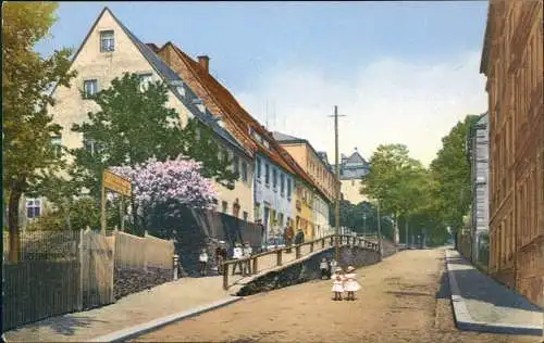 Ansichtskarte Oederan Äußere Frankenberger Straße - Photochromie 1917