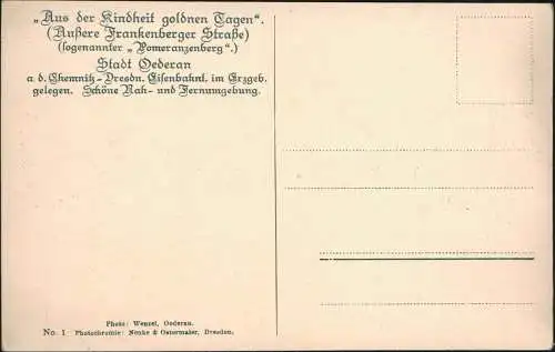 Ansichtskarte Oederan Äußere Frankenberger Straße - Photochromie 1917