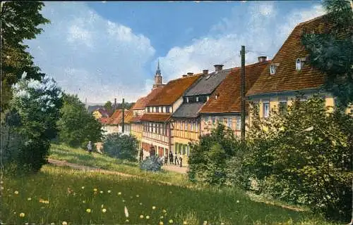 Ansichtskarte Oederan Sonntagmorgen. Am Ehrenzug. Photochromie 1918