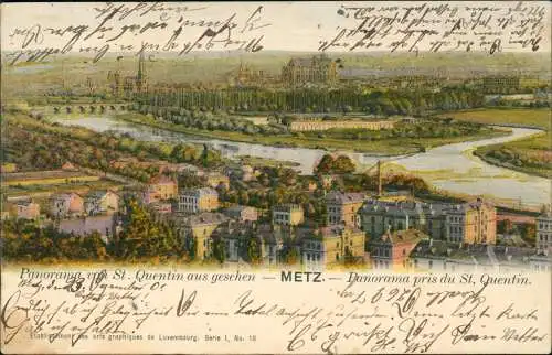 CPA Metz Panorama pris du St, Quentin - Künstlerkarte 1901