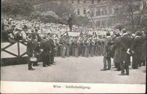 Ansichtskarte Wien Schillerhuldigung, Orchester 1912