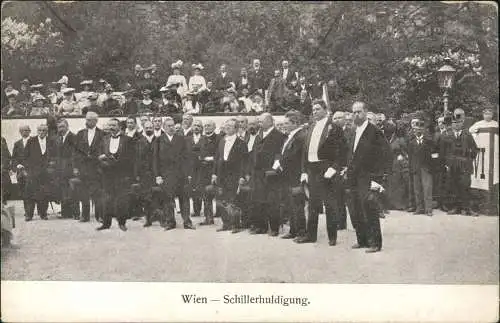 Ansichtskarte Wien Schillerhuldigung. Feine Herrschaften 1911