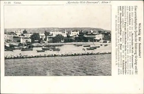Postcard Warna Варна Stadt und Strand 1911