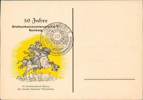 Ansichtskarte Bamberg 50 Jahre Briefmarkensammlerverein 1956