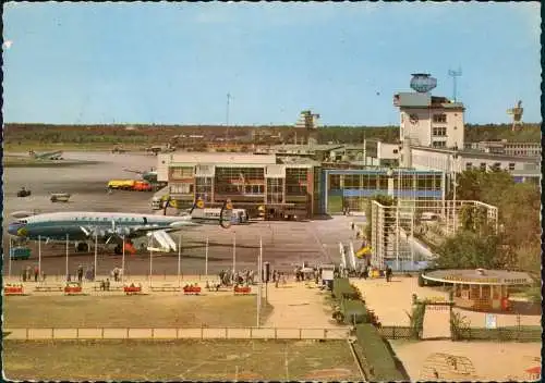 Ansichtskarte Flughafen-Frankfurt am Main Flughafen - Lufthansa Flugzeug 1960
