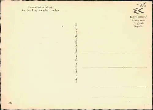 Ansichtskarte Frankfurt am Main Hauptwache bei Nacht Leuchtreklame 1960
