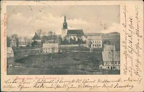 Ansichtskarte Frankenstein-Oederan Stadtpartie - Erzgebirge 1902