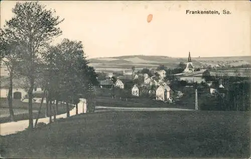 Ansichtskarte Frankenstein-Oederan Weg zur Stadt 1913