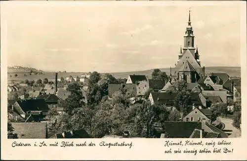 Ansichtskarte Oederan Blick auf die Stadt 1931