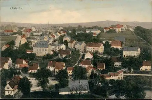 Ansichtskarte Oederan Blick über die Stadt - colorierte AK 1909