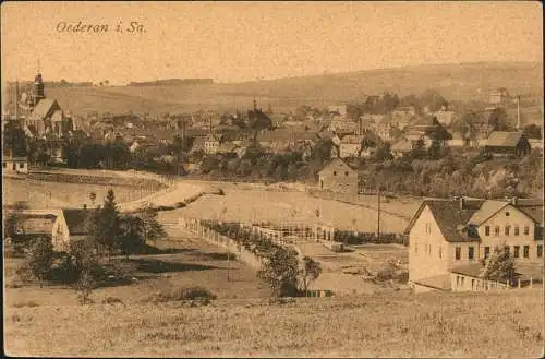 Ansichtskarte Oederan Villa, Straße, Stadt 1920