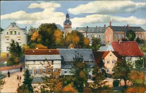 Ansichtskarte Oederan Schmuckstätte am Scheunenplatz Photochromie 1926