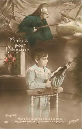 .Frankreich Patriotika France Junge Soldat Militaria Fotokunst 1914