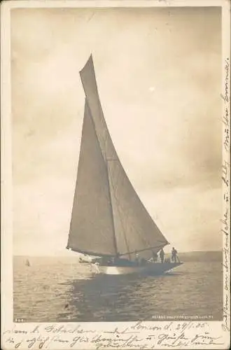 Ansichtskarte  Schiffe Segelschiffe Segelboote auf hoher See Fotokunst 1905