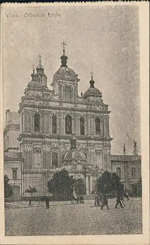 Postcard Wilna Wilno Vilnius Orthodoxe Kirche 1916  gel. Feldpoststempel