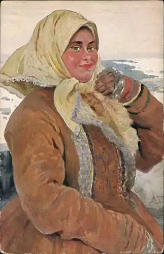 .Russland Trachten Typen Paysanne Russe. Russische Bäuerin. 1912