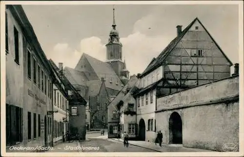 Ansichtskarte Oederan Engegasse Restaurant 1937