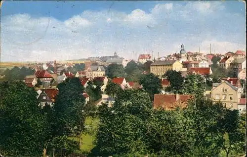 Oederan Panorama-Ansicht "Häuser im Grünen" (Bahnhofsvorstadt) 1926