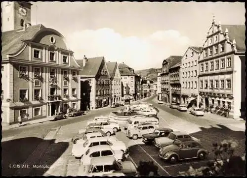 Ansichtskarte Eichstätt VW Käfer VW Bulli Marktplatz 1963