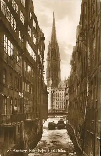 Ansichtskarte Hamburg Fleet beim Steckelhörn - Fotokarte 1927
