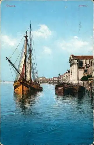 Cartoline Venedig Venezia Zattere. Segelboot 1918