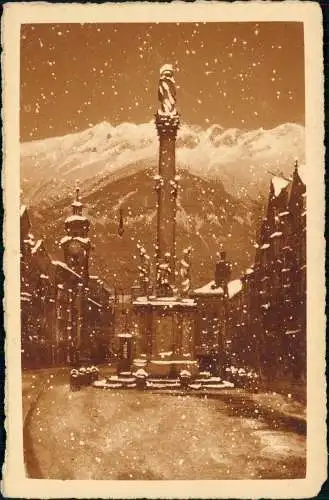 Innsbruck Maria Theresienstraße Schneefall Winter - Künstlerkarte 1926