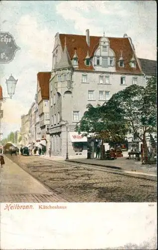 Ansichtskarte Heilbronn Kätchenhaus, Straßenpartie 1908