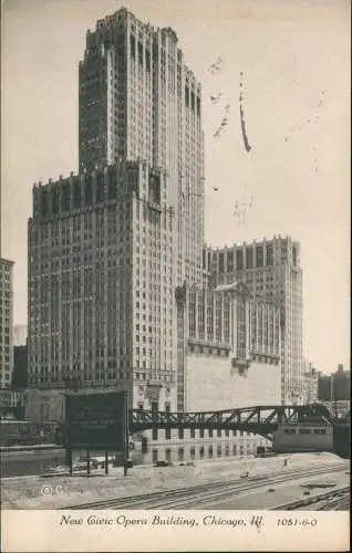 Postcard Chicago New Civic Opera Building 1933