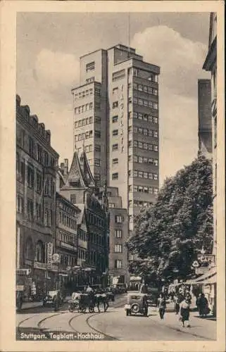 Ansichtskarte Stuttgart Tagblatt-Hochhaus 1930