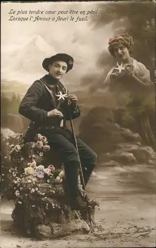 Ansichtskarte  Liebe Liebespaare - Love Frankreich France Mann Frau 1915