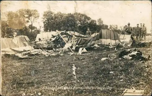 Militär 1.WK Erster Weltkrieg abgeschossenes Flugzeug 1917 Privatfoto
