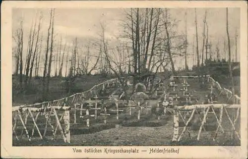 Ostpreußen östlichen Kriegsschauplatz Heldenfriedhof 1917  gel. Feldpost WK1