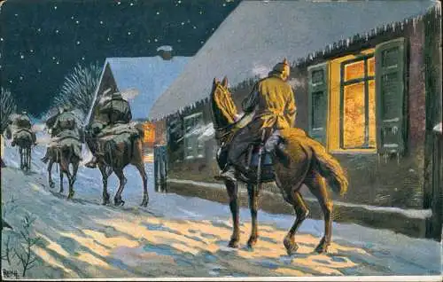 Ansichtskarte  Der zweite Winter in Feindesland Militaria WK1 1916