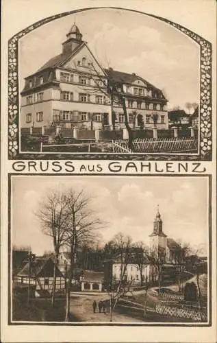Ansichtskarte Gahlenz-Oederan 2 Bild: Gebäude, Dorfstraße 1912