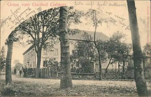 Ansichtskarte Gahlenz-Oederan Partie am Gasthof - Erzgebirge 1906