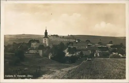 Ansichtskarte Gahlenz-Oederan Straßenpartie an der Stadt - Fotokarte 1930