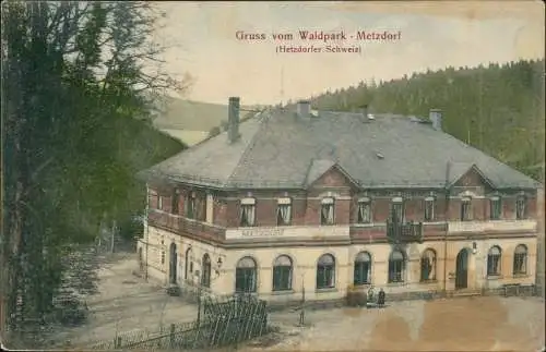 Metzdorf-Leubsdorf Sachsen Waldpark Metzdorf Restaurant Hetzdorfer Schweiz 1914