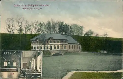 Metzdorf-Leubsdorf (Sachsen) 2 Bild Waldpark - Metzdorf Restaurant Saal 1913
