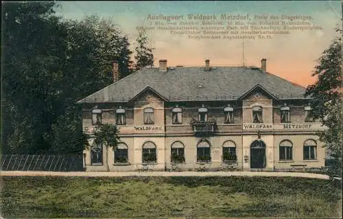 Metzdorf-Leubsdorf (Sachsen) Ausflugsort Waldpark Metzdorf im Erzgebirge 1913