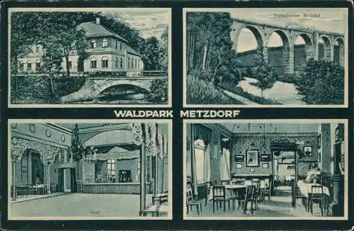 Metzdorf-Leubsdorf Sachsen MB Innenansichten Ausflugsgaststätte WALDPARK  1925